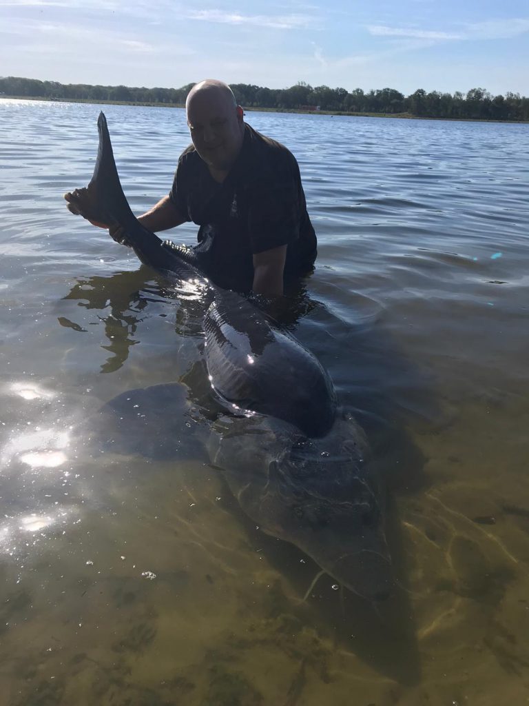 Mario de Lorenzi vangt op 2 juni 2020 een nieuw meerrecord steur: 2.32 meter.